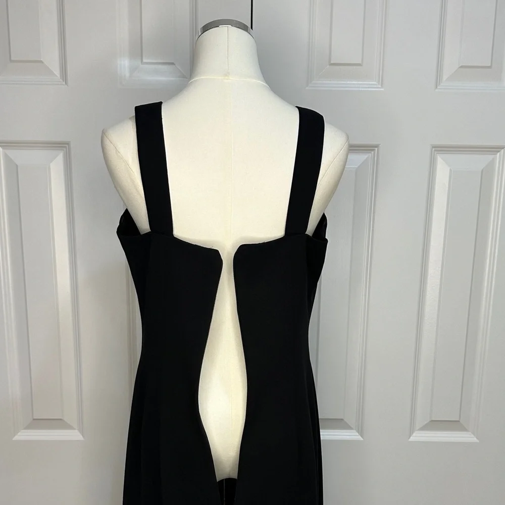 AV Vilento Vintage Black Tuxedo Satin Trim Evening Peplum 2-Piece Suit Size 12